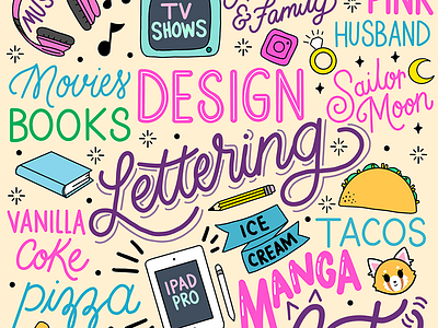 Homwork - Favorite Things 2019 anime favorite things hand lettering homesweethom homwork illustration ipad pro laurenhom lettering manga procreate typography