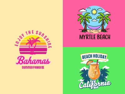 Summer T-shirt Graphics apparel bahamas beach california graphic design illustration myrtle beach summer t shirt t shirt graphic typography vacation