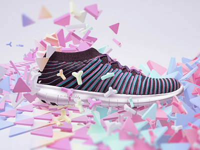 Nike Free #02 abstract colorful grid nike playful shoe triangles