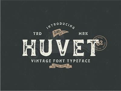 Huvet Typeface classic design font illustration logo masculine rough rustic script signature typography vintage