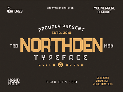 Northden Font | Industrial Font badge bold calligraphy display font industrual lettering logo sans serif slab serif typography vintage