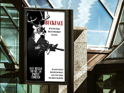 Pre-Launch Film Festival "Scarface" Parody Poster deer film film festival funny hunting movie poster parody poster posterdesign