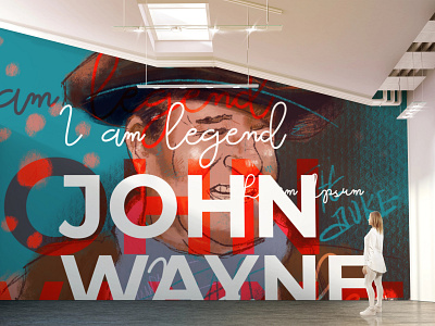 John Wayne Wall Art - Urban Dining Concept concept art cowboy graffiti illustration restaurant wallart