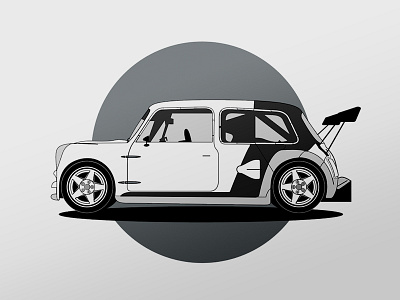 Drawing a Mini Cooper car draw exercise freetime just for fun mini cooper practice vector