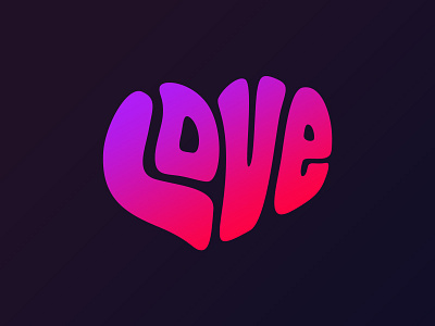 Love bubble heart just for fun love shape typo vector draw