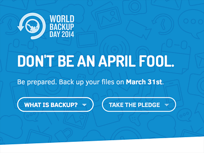 It's World Backup Day! after effects animation clear sans css dosis icons kirby line art mobile first responsive world backup day