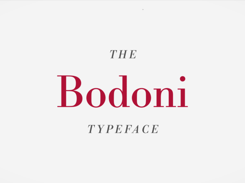 The Bodoni Typeface after effects animation bodoni giambattista gif infographic motion graphics typographer typography