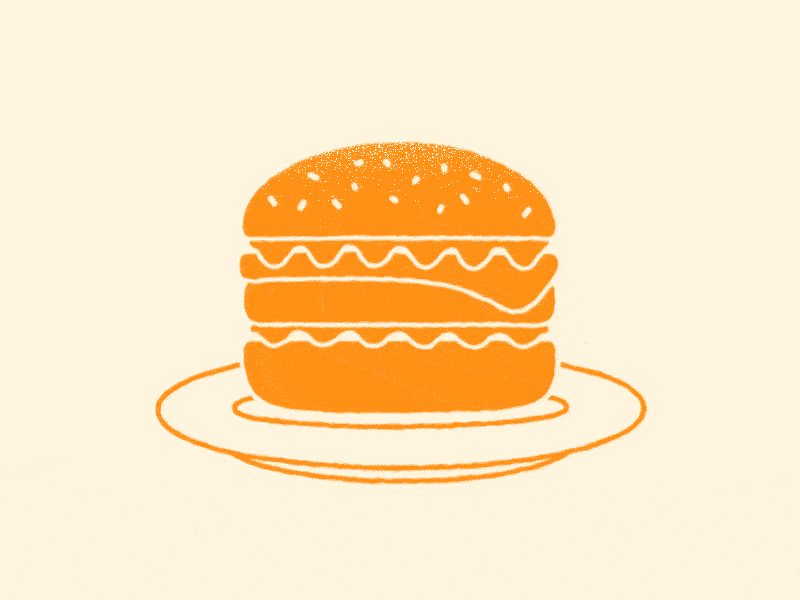 Hamburger after effects animation burger gif hand-drawn loop