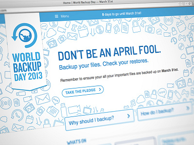 World Backup Day 2013 backup css html icons kirby mobile pattern responsive svg world backup day