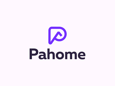 Pahome - Logo Design branding design home logo icon illustration interior architecture logo logo mark logodesign logos p a logo p letter logo purple vector