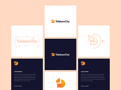 TableauCity Logo Design brand design branding design icon logo logo design logo design branding logo designer message logo orange pie chart statistic typo typography vector