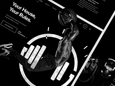 HouseGYM Landing Page [HERO] black dark design equipment gym hero banner hero image hero section landing landingpage sport sports typography ui ux web web design webdesign website