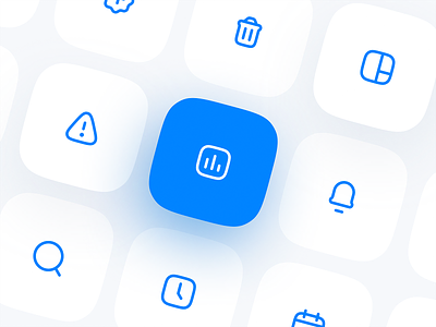 Blue Icon Set Line