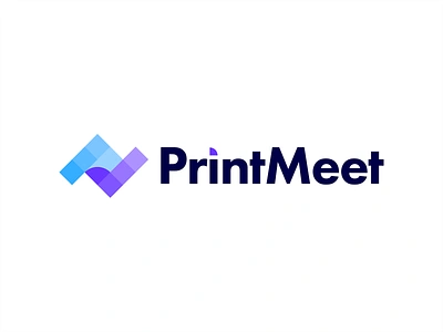 PrintMeet Logo Design blue brand brand design brand identity branding branding and identity branding design design flat icon logo logo design logodesign logos logotype meet print print logo prints typography