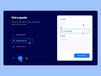 Contact Form 02 clean contact contact form contact page contact us contacts dark design designs form form design form field forms get a quote send message typography ui ux