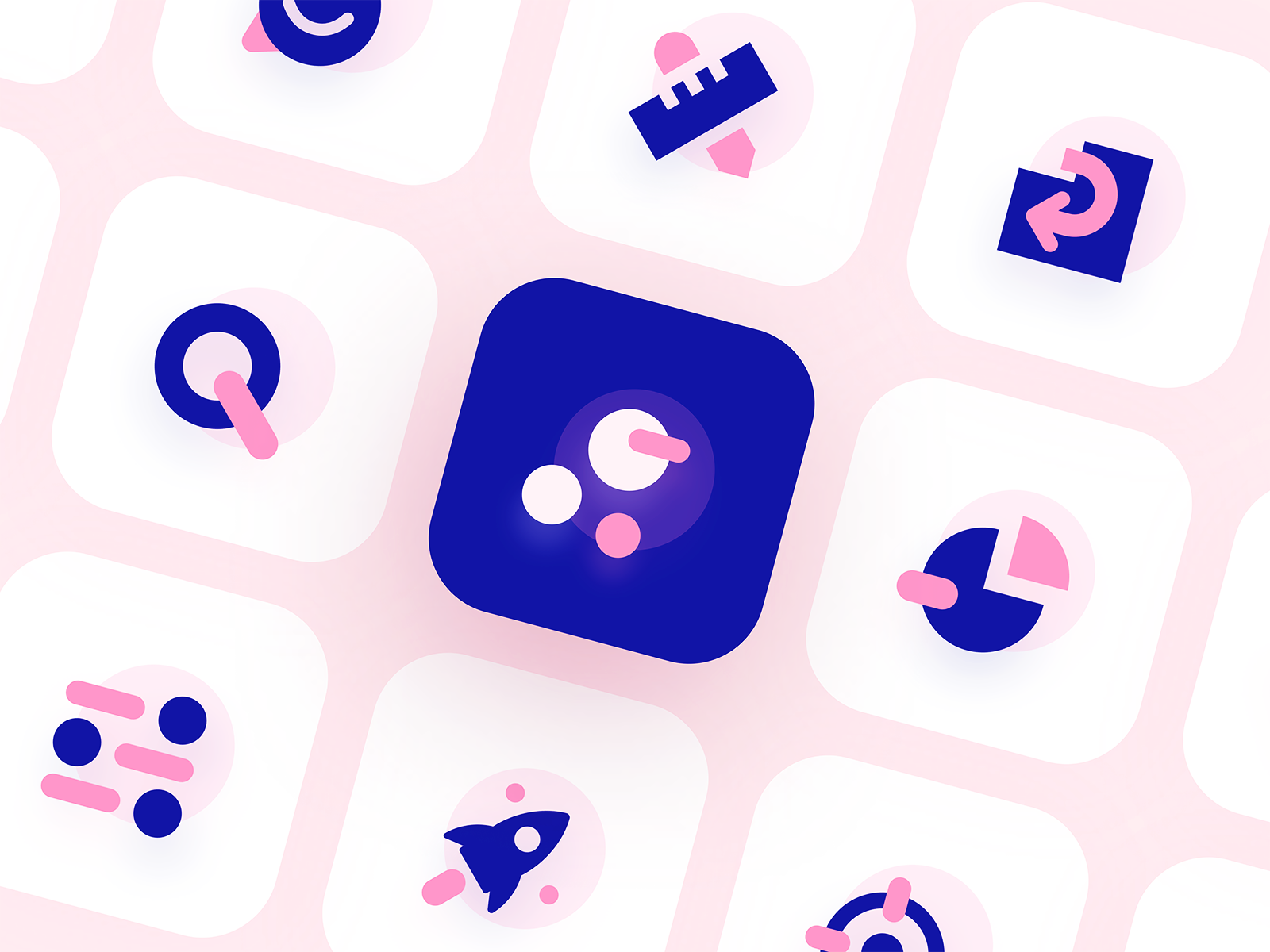 Pink Icon Set design enter icon graph icon icon icon design icon designer icon designs icon pack icon packs icon set iconography icons rocket icon rules icon search icon smile icon