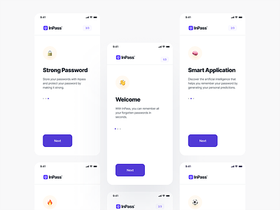 InPass Mobile Application / Steps branding design icon logo logo design logotype mobile mobile app mobile app design mobile app development mobile application mobile apps mobile design mobile ui typography ui user experience ux
