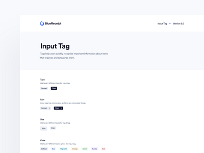 BlueReceipt’s Design System: Pangea ✶ Input Tag blue design design system input input tag library product saas tag tag design system tag system
