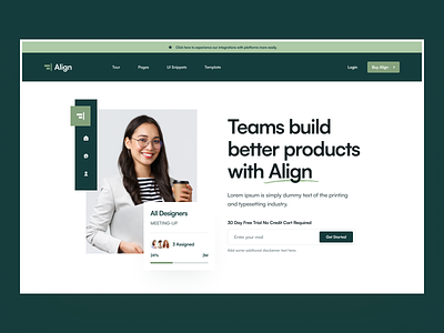 Landing : Align Webflow Template business landing business template design hero design landing landing page template typography ui ux webflow design webflow template website