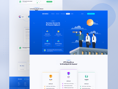 IPTV Landing Page / Business Partner Page blue and black branding design dribbble icon illustration landing page logo minimal typography ui ux vector web web design website