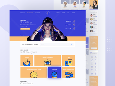 Fortune Tellers Landing Page / Seekhana blue and yellow branding design fal fortune telling logo typography ui ux web web design