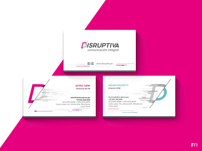 Disruptiva Agency branding: Personal cards art direction brand design brand identity branding branding design design graphic design identity identity branding identity design logo logo design