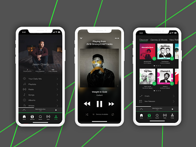 Spotify Redesign Exploration iphone iphone 10 iphone 10 design mobile mobile app mobile app design mobile app development music music app music artwork profile design spotify ui