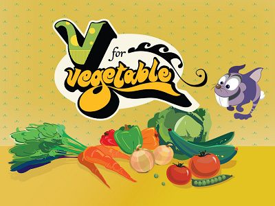 V For Vegetable adobe concept illustration illustrator kids work