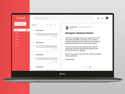 Gmail redesign clean ui dailyui design gmail google inbox interfacedesign landing page minimalist redesign simple design typography ui ux webdesign
