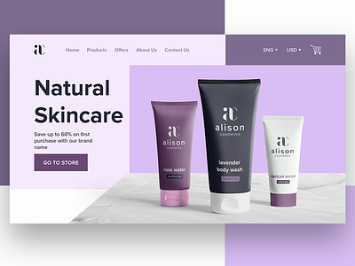 Alison Cosmetics Landing page UI