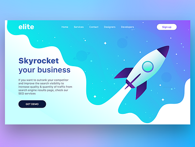 Elite marketing landing page dailyui design illustration interfacedesign landing page ui ux webdesign