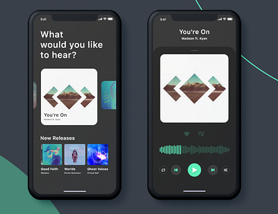 Music App UI app design dailyui dark mode interfacedesign minimalist music app ui ux