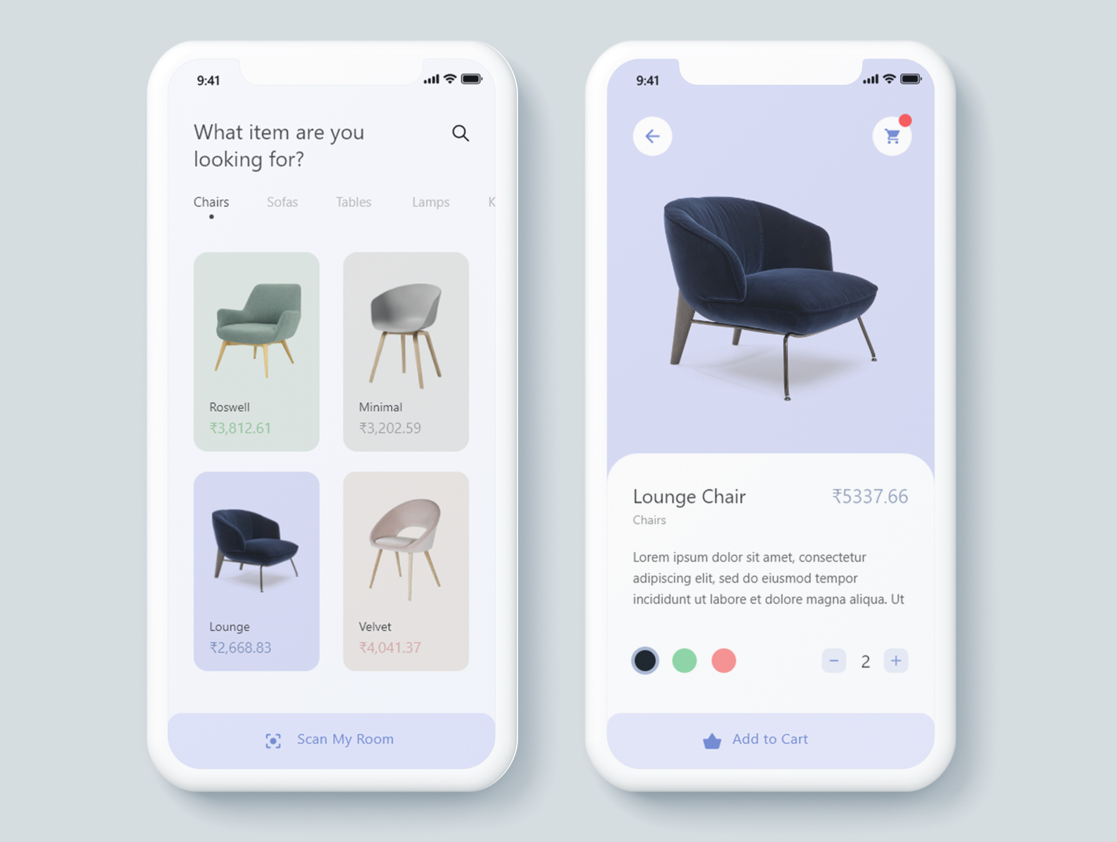 Furniture App UI by Santhosh C on Dribbble