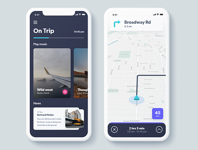 Navigation and travel App app app design interfacedesign ios app minimalist navigation app travel app ui ux