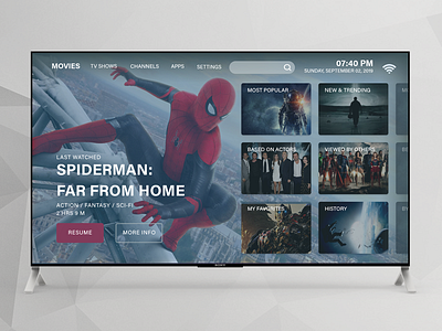 Daily UI #25 - TV app dailyui design interfacedesign minimalist spiderman tv app ui uidesign ux