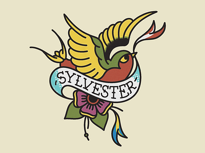 Sylvester bird denmark flash flower sweden tattoo