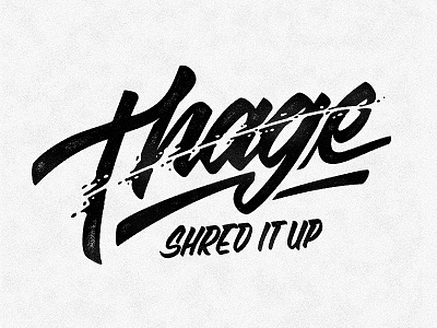 Thage casuals hand lettering logo motorcyle script