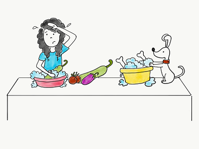 COVID 19 washing food art comics covid19 design illustration illustrator
