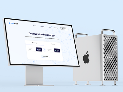 Crypto Exchange Mac Mockup Website UI Design - Light Theme