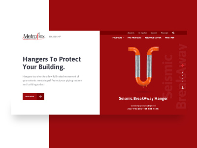 Metraflex :: Hero Unit branding featured product graphics hero modern product red ui ux web web design