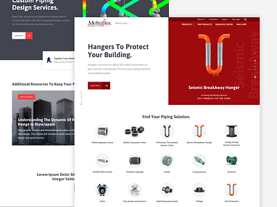 Metraflex :: Homepage bold hero homepage modern products red ui ux web web design