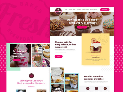 SmallCakes :: Homepage bakery blocks card colorful cupcake dessert homepage playful slider ui