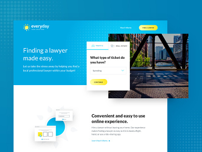 Everyday Legal Solutions :: Homepage app button card style hero homepage hover iconography law lawyer legal navigation product design search slider testimonial web web app website