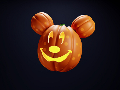 Mickey Pumpkin 🎃 b3d blender dark disney halloween illustration isometric low poly mickey shopdisney