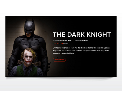 Movie Card about batman card info movie play trailer ui widget