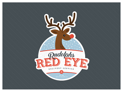 Rudolph's Red Eye Delivery Service 12 christmas days delivery holidays logo red eye reindeer rudolph snow typography xmas