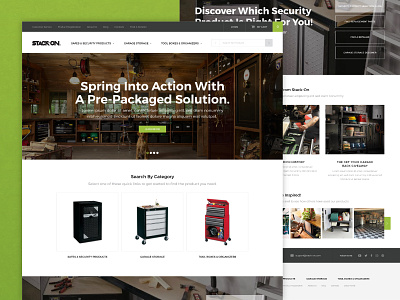 Stack-On :: Homepage e commerce homepage modern organization safes security shop tools ui ux web web design
