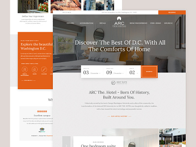 ARC The. Hotel :: Homepage discover homepage hospitality hotel reservation suite ui ux washington d.c. web web design