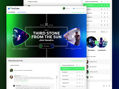 TwoTube :: Portal battle game league music portal songs ui ux voting web web design