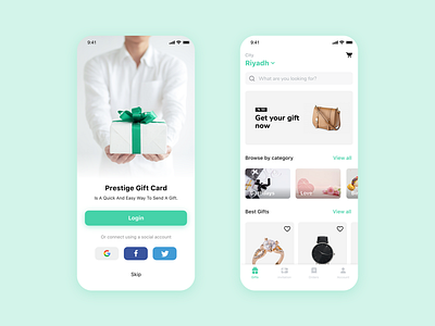 Prestige App app design gift gift app gift card mobile shopping app ui user experience user interface ux